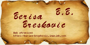 Beriša Brešković vizit kartica